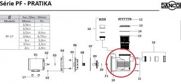 Corpo do Pré-Filtro da Motobomba PF-17 Dancor