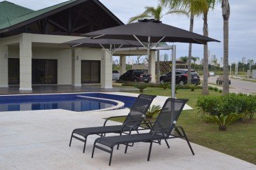 Ombrelone Duoflex Sextavado Com Dois Braços Articulados e Base Redonda