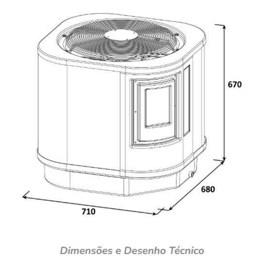 Aquecedor Bomba de Calor Piscinas FT-80 Fromtherm
