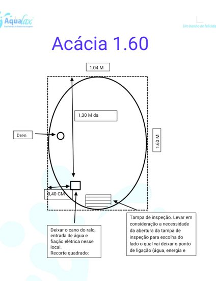 Banheira Acácia Master Individual em Gel Coat