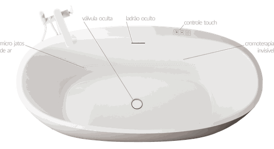 Banheira Air Massage Athenas X Freestanding em Acrílico