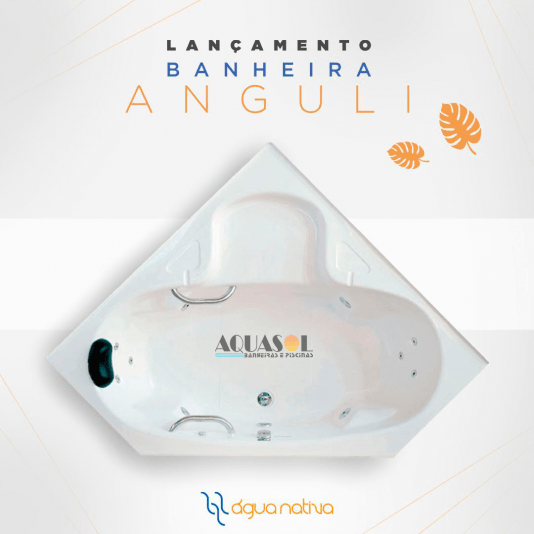 Banheira de Canto Anguli Diamante em Gel Coat