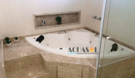 Banheira de Canto Bromélia Master Dupla em Gel Coat