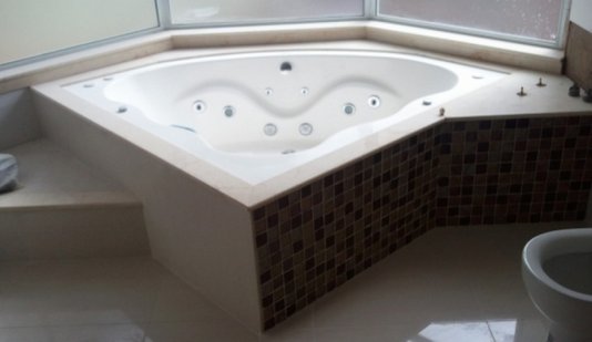 Banheira de Canto Véu de Noiva Master Dupla em Gel Coat*