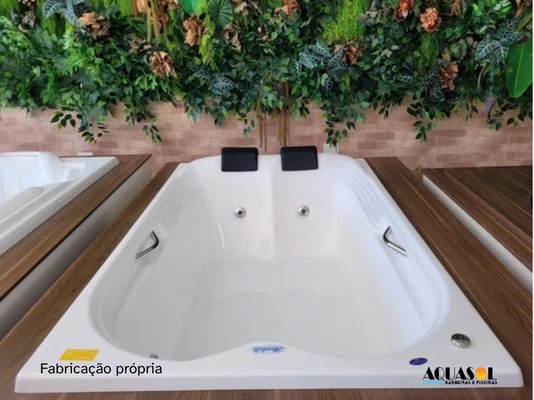 Banheira de Hidromassagem Retangular Dupla Ascoli Master em Gel Coat *