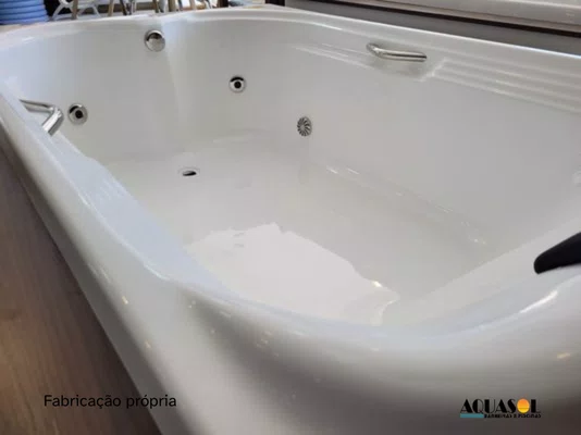 Banheira de Hidromassagem Retangular Dupla Ascoli Master em Gel Coat *