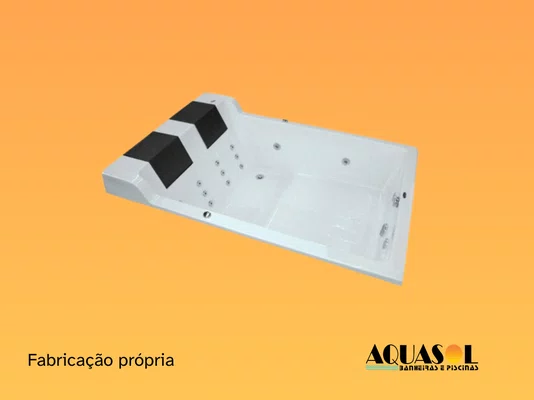 Banheira de Hidromassagem Retangular Impéria Dupla em Acrílico *
