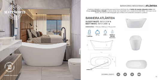 Banheira de Imersão Atlântida em Acrílico*