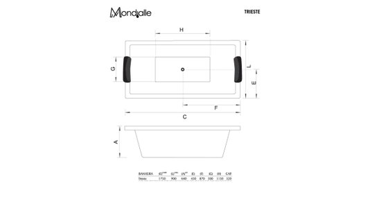 Banheira de Imersão Dupla Trieste em Acrílico