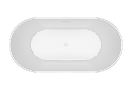 Banheira Oval de Imersão Riva Freestanding em Solid Surface Fosco ou Polido