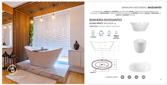 Banheira de Imersão Navegantes em Acrílico*