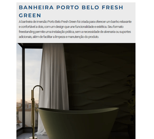 Banheira de Imersão Porto Belo Dupla em Acrílico Coloridas*
