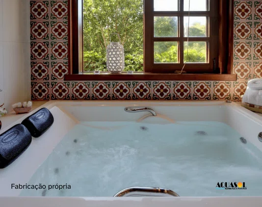 Banheira Dupla de Hidromassagem Completa Roma em Gel Coat