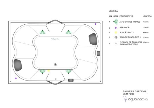 Banheira Dupla Gardênia Slim Plus em Acrilico