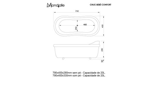 Banheira Oval Chuá Bebê Confort em Acrílico