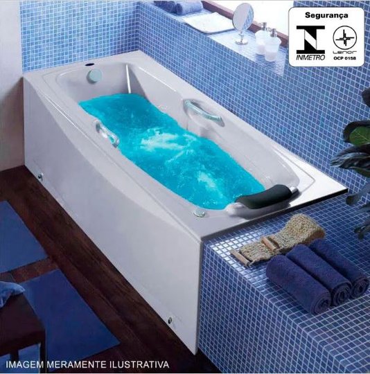 Banheira Retangular Almeria Premium em Gel Coat