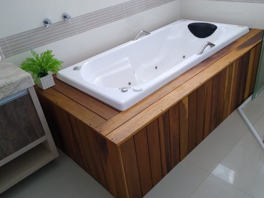 Banheira Retangular Copacabana Diamante em Gel Coat