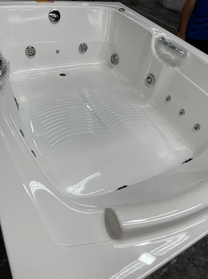Banheira Retangular Dupla Almeria Premium em Gel Coat