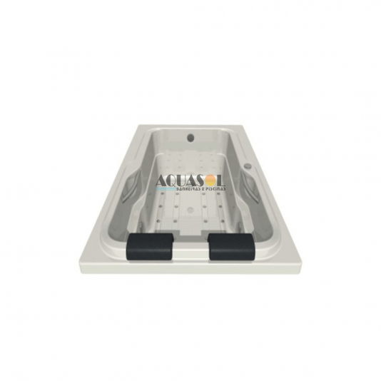 Banheira Retangular Dupla Capri em Gel Coat Luxo