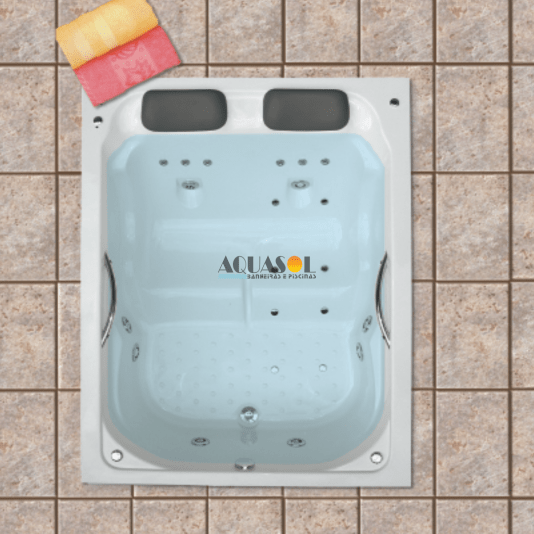 Banheira Retangular Dupla Siesta Master em Gel Coat