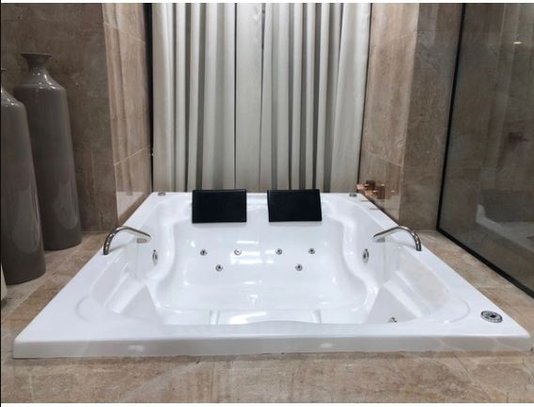 Banheira Retangular Jasmim Dupla Padrão em Gel Coat*