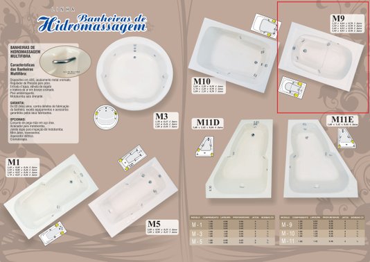 Banheira Retangular M9 em Gel Coat Padrão