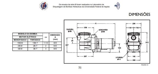 Bomba Auto-Escorvante 1,5 CV Trifásica 15B-T Série B