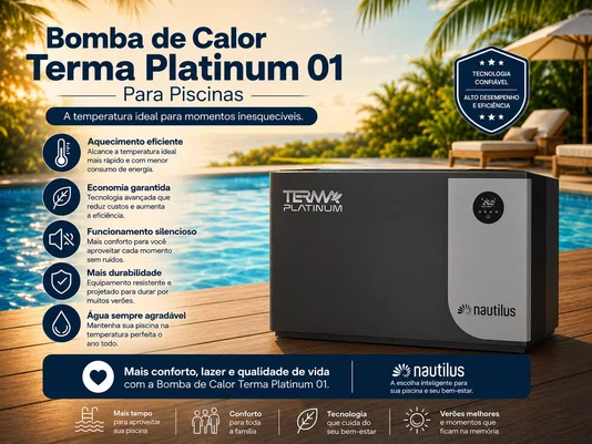 Bomba de Calor Terma Platinum 01: Aquecedor Silencioso para Piscinas