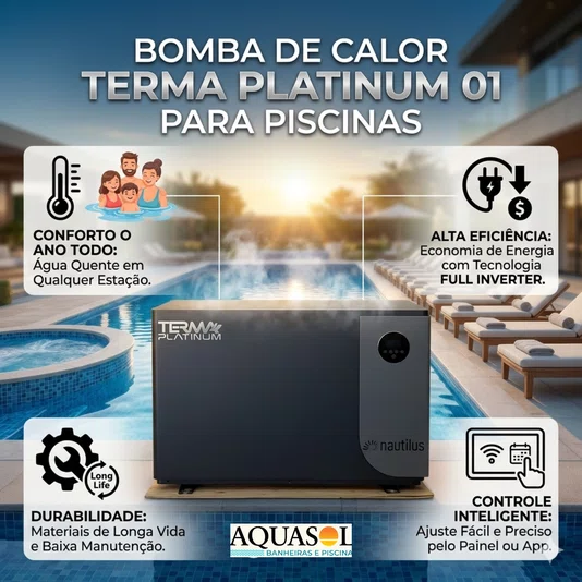 Bomba de Calor Terma Platinum 01: Aquecedor Silencioso para Piscinas
