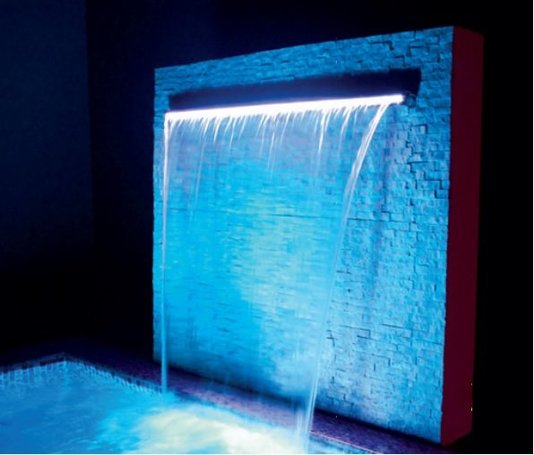Cascata de Embutir em Fibra de Vidro Com Bico de Inóx e Iluminação de Led