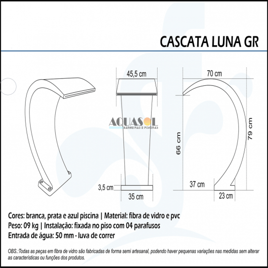 Cascata Luna em Fibra para Piscinas