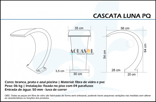 Cascata Luna em Fibra para Piscinas