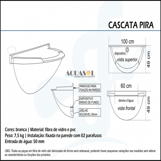 Cascata Pira em Fibra para Piscinas