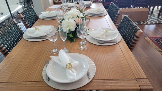 Conjunto de Mesa com 6 Cadeiras em Corda Náutica Para Piscina e Área Gourmet