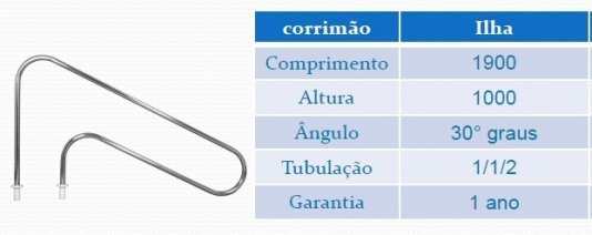 Corrimão Inox para Escada Interna de Piscinas