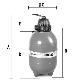 Filtro para Piscina de 25 Mil até 50 Mil Litros HMF-35
