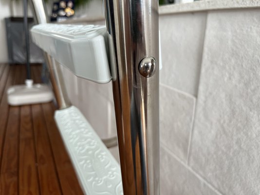 Escada Aço Inox com 2 Degraus ABS Anatômico para Piscinas