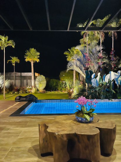 Escultura Pantera Bebendo Àgua para Piscinas