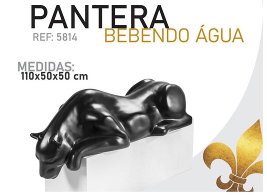 Escultura Pantera Bebendo Àgua para Piscinas