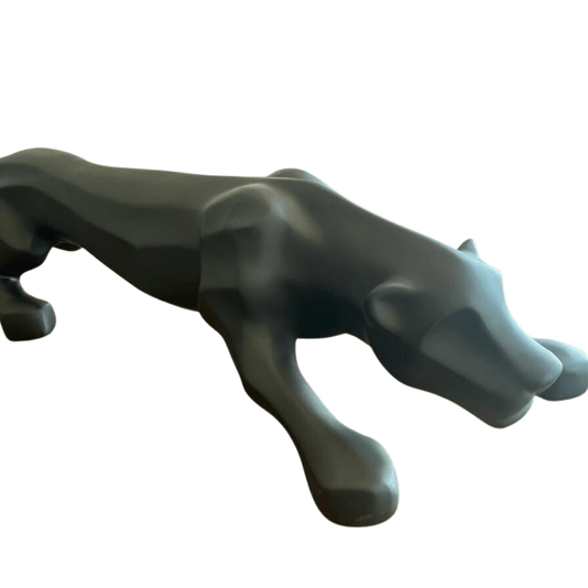 Escultura Pantera Ataque Preto fosco