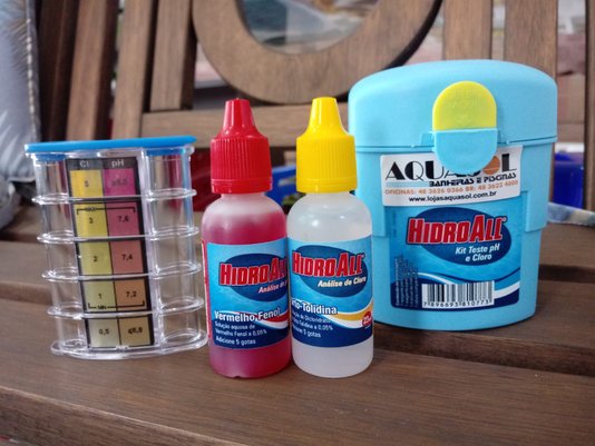 Estojo de Teste para Medir o pH e Cloro das Piscinas