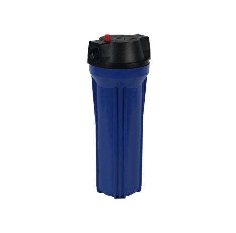 Kit Filtro Plissado Lavável 10'' x 2 1/2'' + Carcaça Azul de Polipropileno Vazão até 1.000 l/h Para SPAS Mondialle