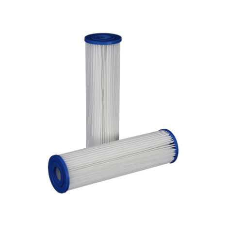 Kit Filtro Plissado Lavável 10'' x 2 1/2'' + Carcaça Azul de Polipropileno Vazão até 1.000 l/h Para SPAS