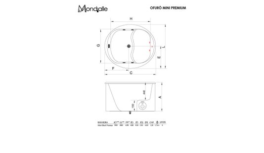Ofurô Premium Mini em Gel Coat