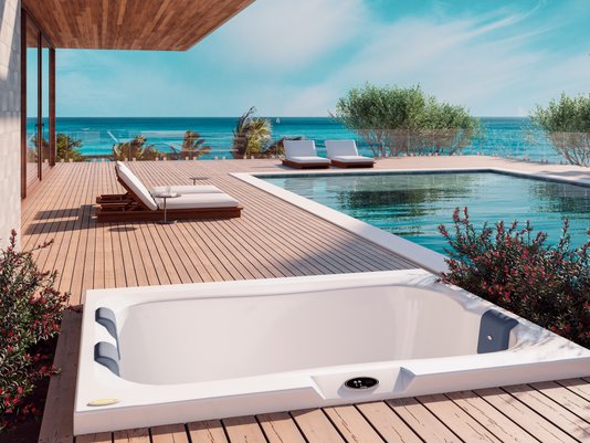 Mini Spa Terrace Jacuzzi em Acrílico Com Cobertura Térmica