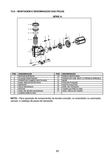 Bomba Auto-Escorvante 1/3 CV Trifásico 3A-T Série A
