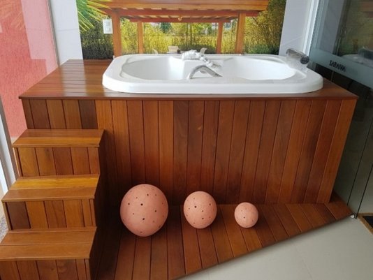 Ofurô Lírio Padrão Duplo em Gel Coat
