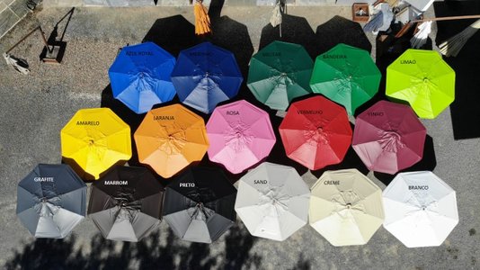 Ombrelone Lateral Slim Oitavado 360º Com Floreira em Madeira