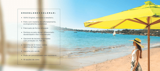 Ombrelone Lateral Slim Oitavado 360º Com Floreira em Madeira