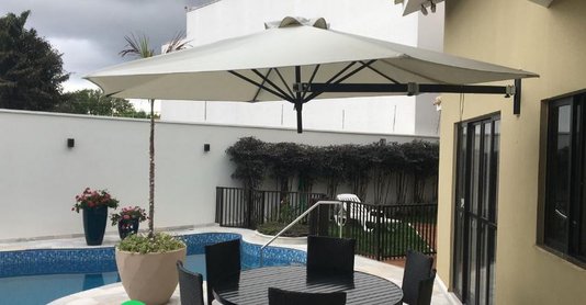 Ombrelone Wallflex Sextavado Com Braço Articulado em Alumínio